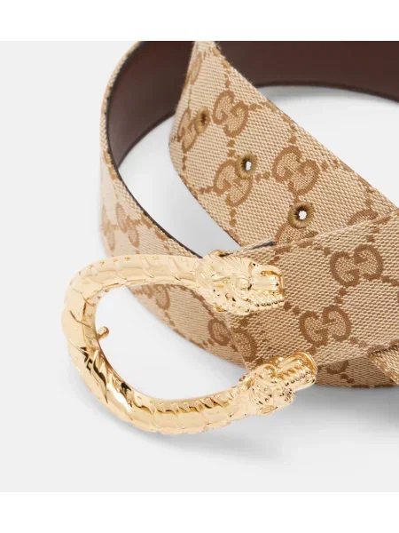 Cu centură curea Gucci din canvas bej
