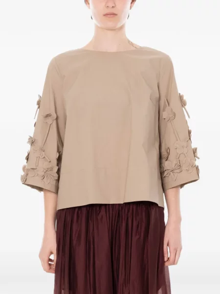 Bluză Meimeij cu model floral cu aplicații