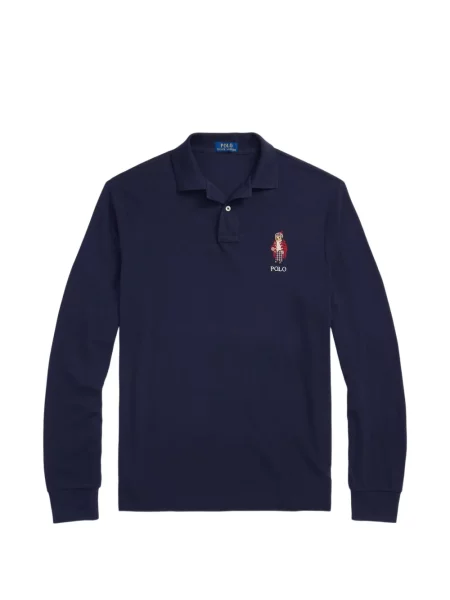 Tricou polo Polo Ralph Lauren cu autograf cu 5 buzunare în carouri gri