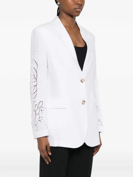 Marynarka Ermanno Firenze w kwiatki biała