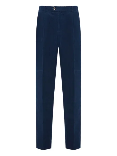 Pantaloni Brunello Cucinelli de catifea cord albastru