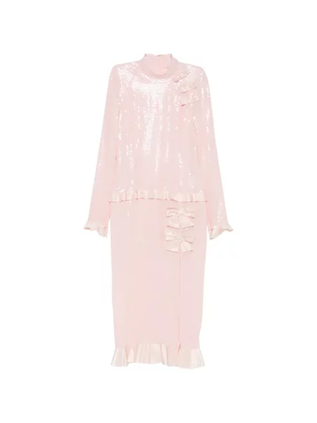 Rochie midi Alessandra Rich cu paiete roz