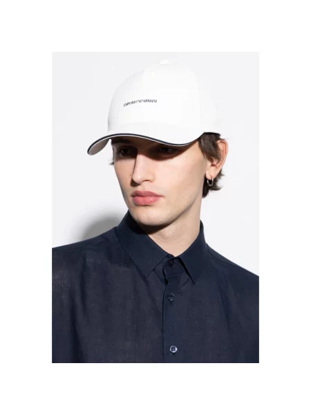 Emporio Armani Akcesoria Mężczyzna ONE SIZE Czapka Baseballowa Stylowy Dodatek biały