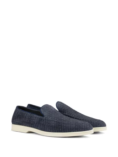 Pantofi loafer Doucal's din piele de căprioară albastru