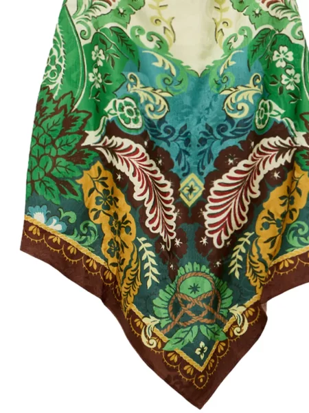 Top Alemais cu imagine cu model paisley verde