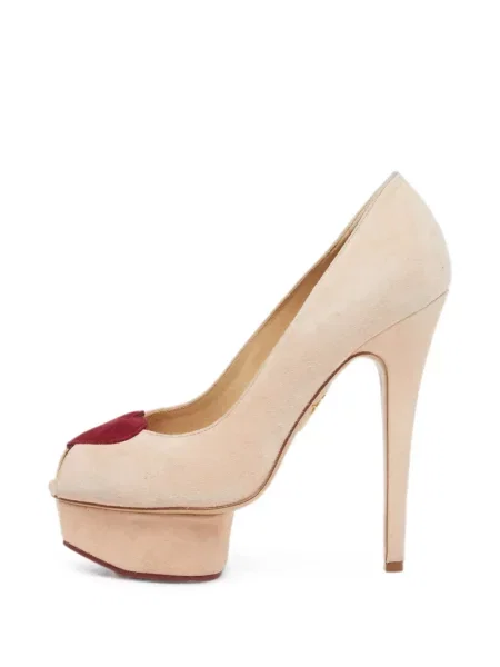 Pantofi cu toc Charlotte Olympia cu platformă cu motiv cu inimi