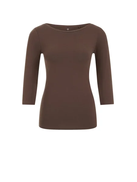 WE Fashion Tricou ciocolatiu