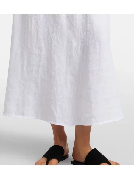 Fustă midi Velvet de in alb