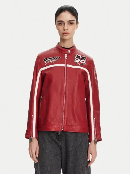 PINKO Geacă de piele Vișiniu