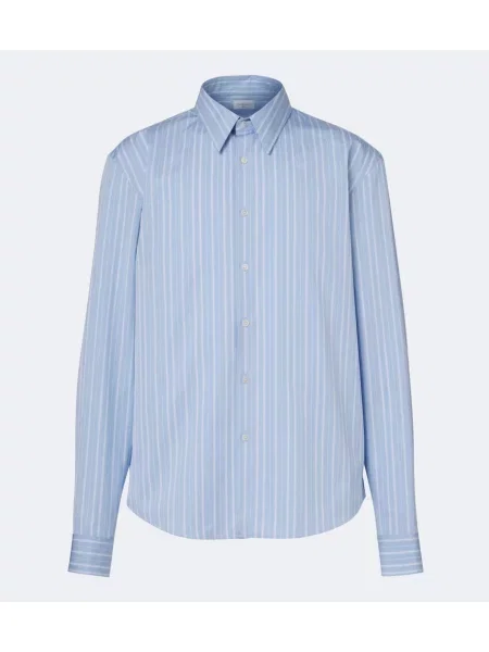Cămașă Saint Laurent cu dungi din poplin albastru