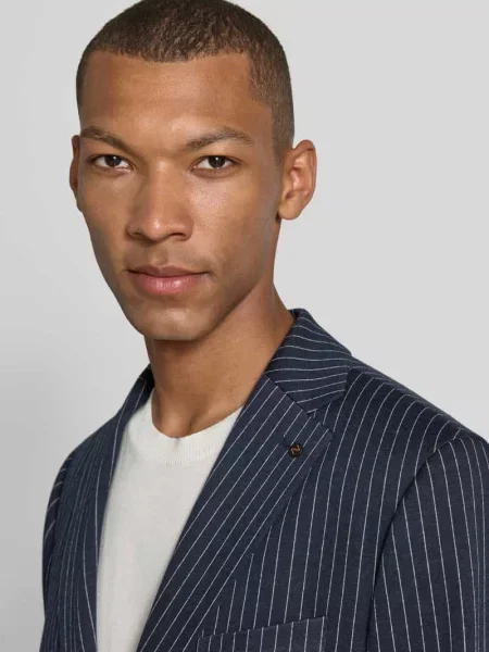Marynarka o kroju slim fit z brustasza model Nick' Zuitable granatowa
