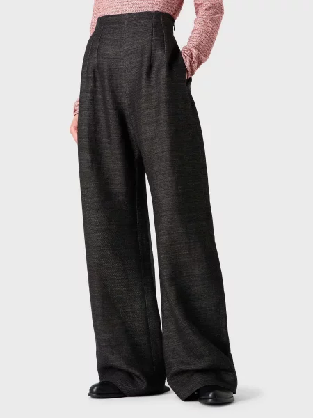 Emporio Armani Штани палаццо синій