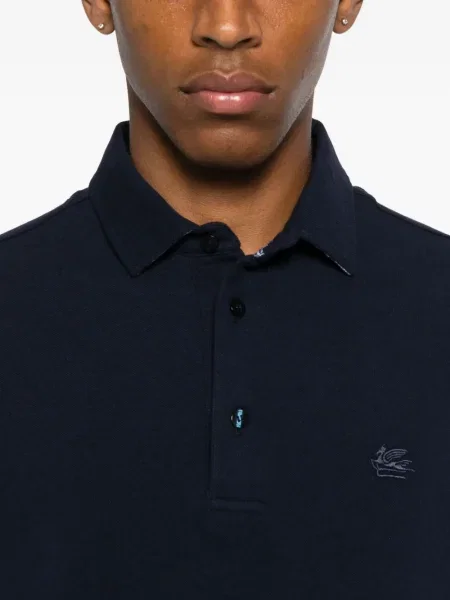 Polo Etro cu broderie albastru