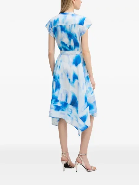 Rochie Dkny de in asimetrică cu legături albastru