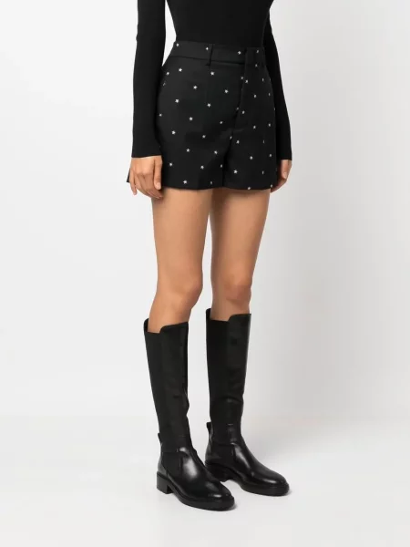 Pantaloni scurți Red Valentino cu imagine negru