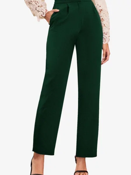 Love & roses Pantaloni închis verde