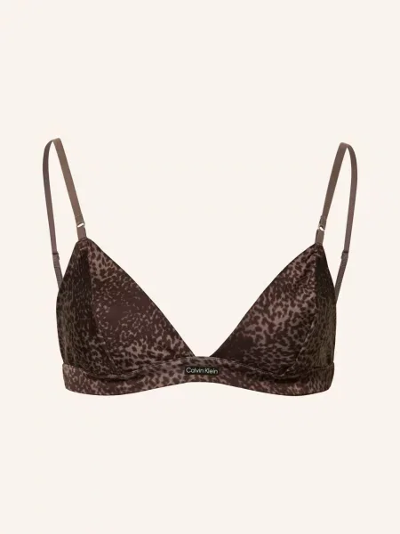 Calvin Klein Trojúhelníková Podprsenka Signature Satin Ze Saténu černošedá / černá hnědá