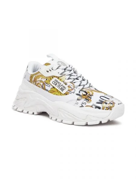 Versace Jeans Couture Sneakers cu adaos de piele alb