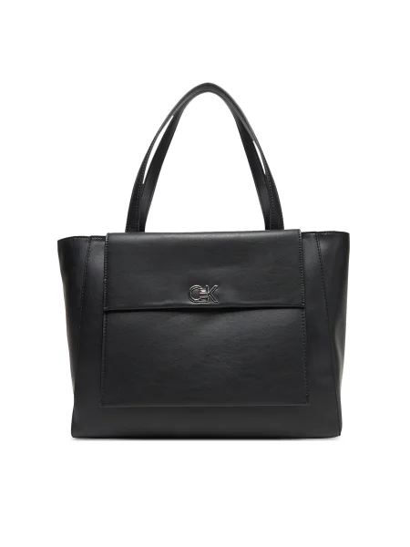 Calvin Klein Дамска чанта Ck Re-Lock Medium Shopper черен
