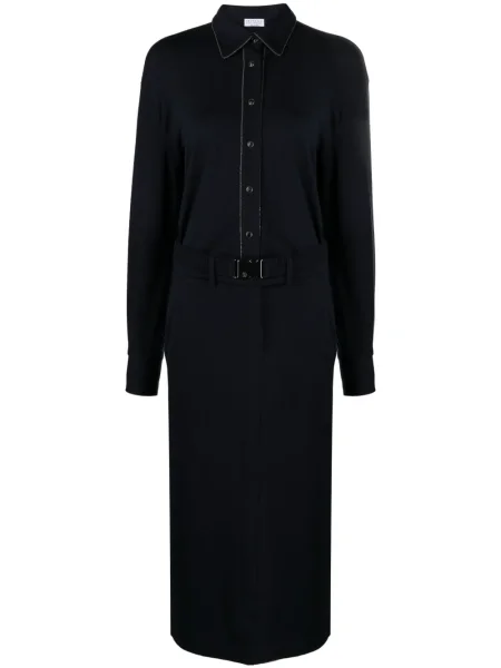 Rochie tip cămașă Brunello Cucinelli de costum albastru