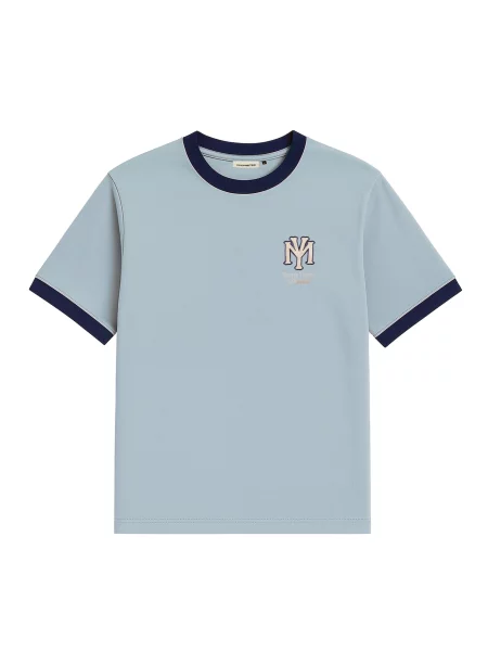 Prohibited Tricou Modern Yuppies bej deschis / albastru marin / albastru deschis alb