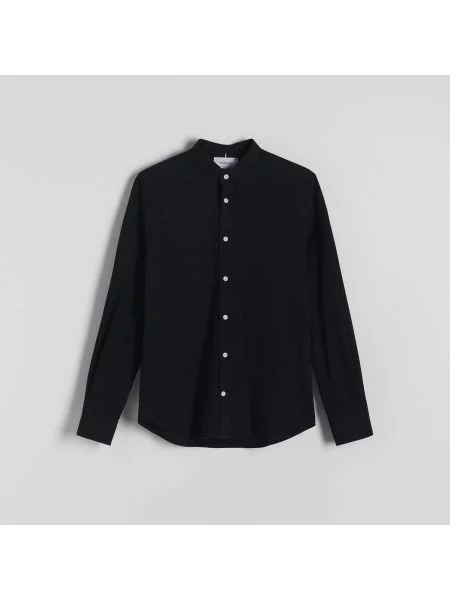 Reserved Košile slim fit se stojáčkem černý