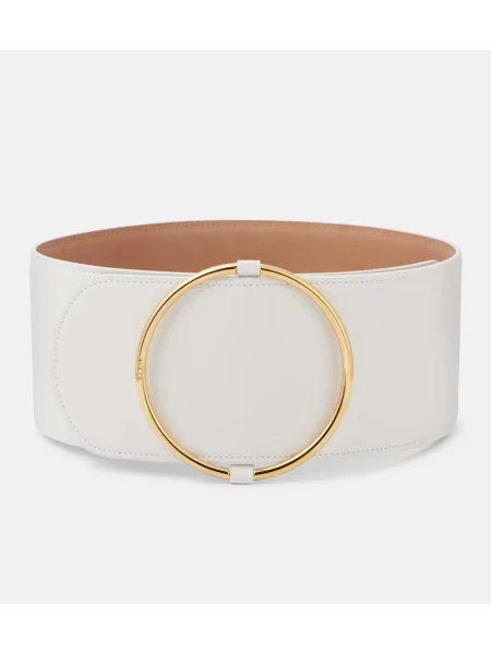 Curea Alaïa din piele alb