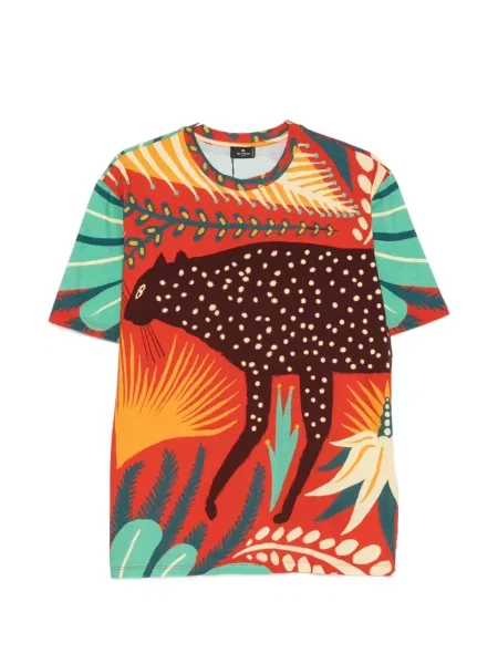 Scurt tricou Etro cu imagine roșu