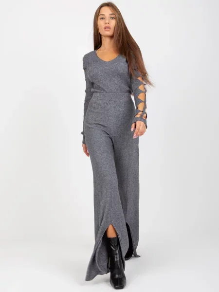 Pantaloni Fashionhunters gri