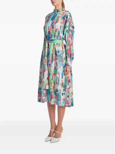 Rochie midi Irina Schrotter cu imagine verde