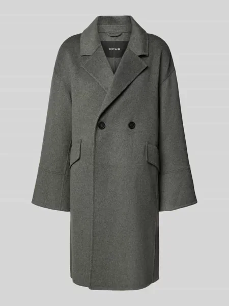 Płaszcz wełniany z kołnierzem z połami model ‘Havilda’ Opus szary