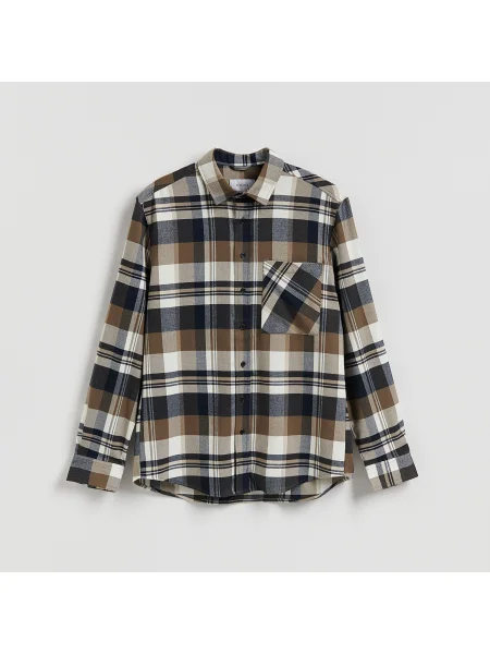 Reserved Regular fit kockás ing bézs