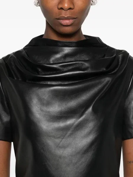 Rochie mini Giuseppe Di Morabito din piele drapată de costum negru