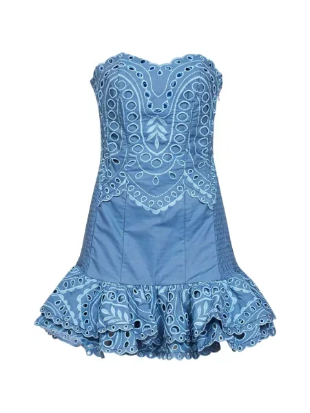 Rochie mini Charo Ruiz Ibiza cu broderie albastru