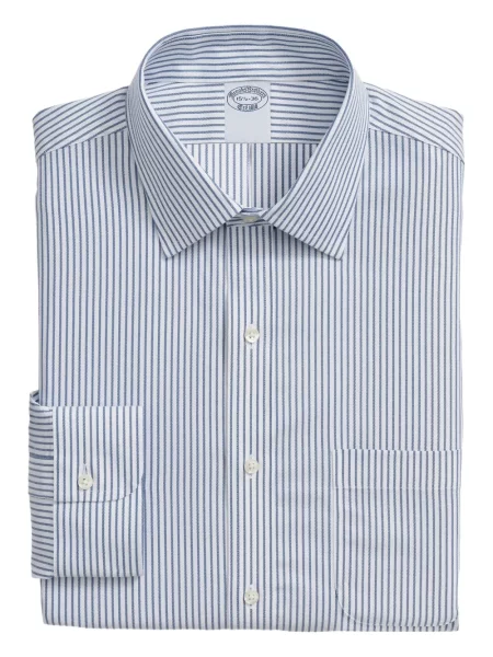 Lung cămașă Brooks Brothers cu dungi alb