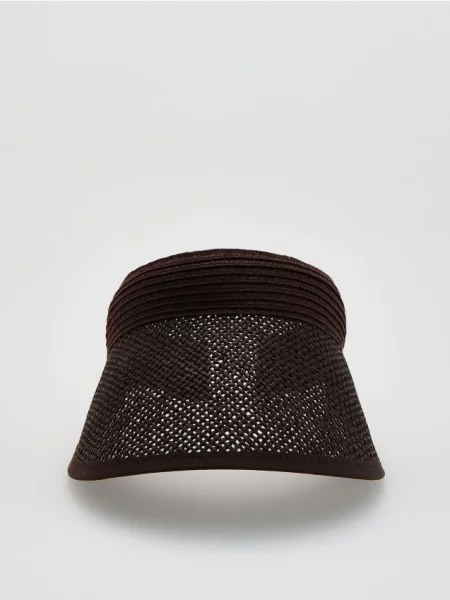 Reserved Плетений козирок темно коричневий
