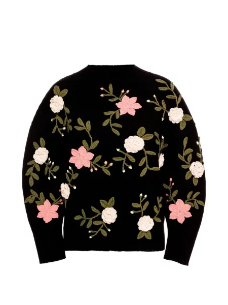 Pulover Agua By Agua Bendita cu model floral negru