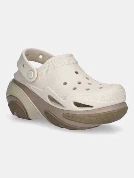 Чехли Crocs Bubble Crush Clog с платформа кафяво