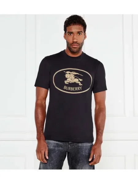 Burberry Tricou Knight Stamp negru