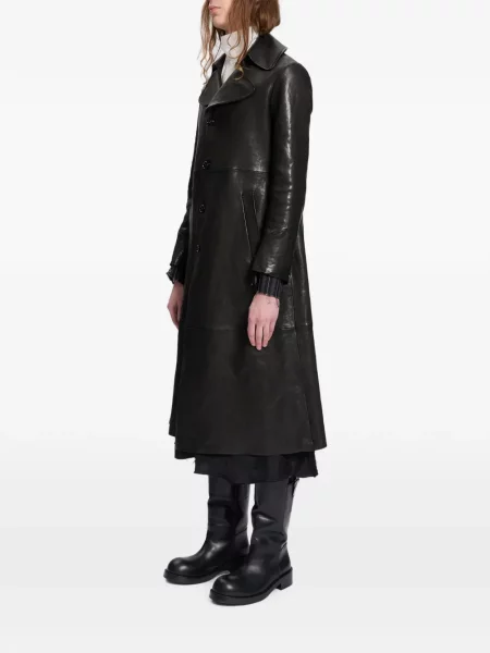 Palton Ann Demeulemeester din piele negru