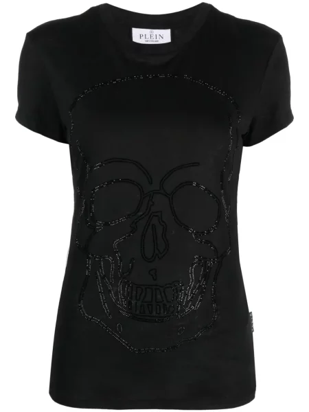 Tricou Philipp Plein cu decolteu rotund negru