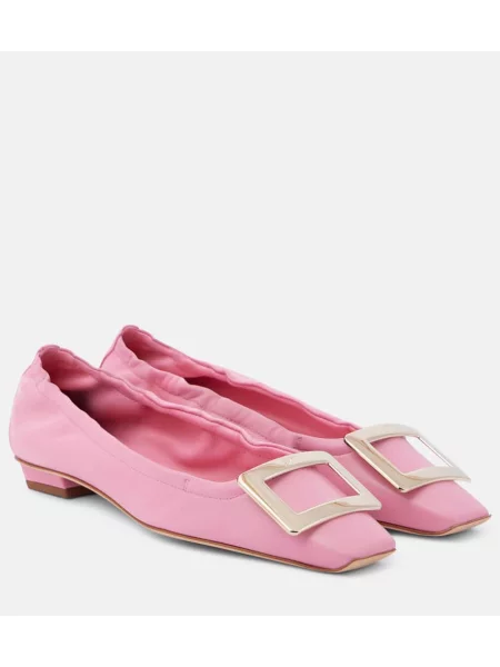 Balerini Roger Vivier din piele roz