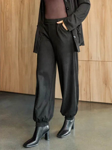 Замшеві Штани повсякденні Dressa чорний