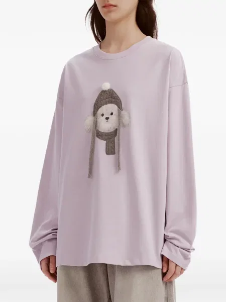 Lung tricou Tout A Coup cu imagine violet