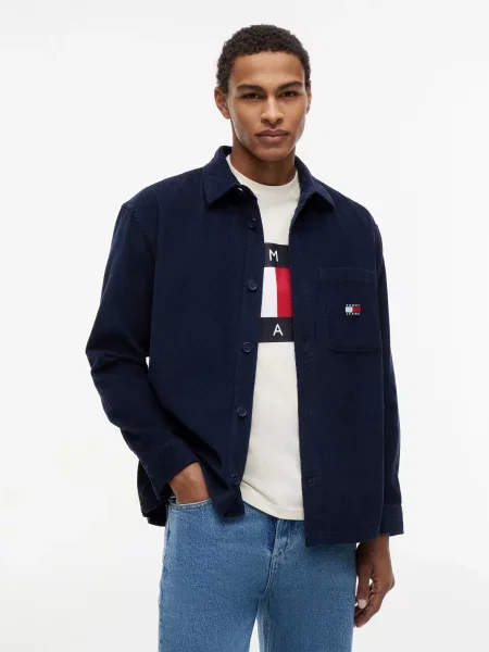 Tommy Jeans Geacă de primăvară-toamnă BRICK bleumarin