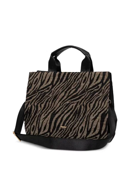 Geantă shopper Morgan cu imagine cu model zebră negru