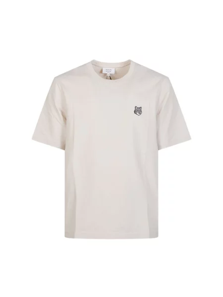 Koszulka polo Maison Kitsune beżowa