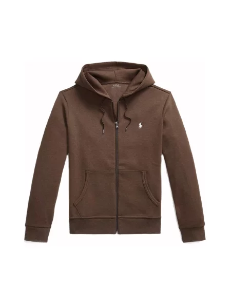 Dzianinowa bluza Ralph Lauren z kapturem brązowa