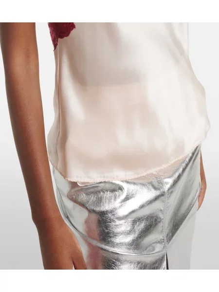 Maiou Saint Laurent din satin roz