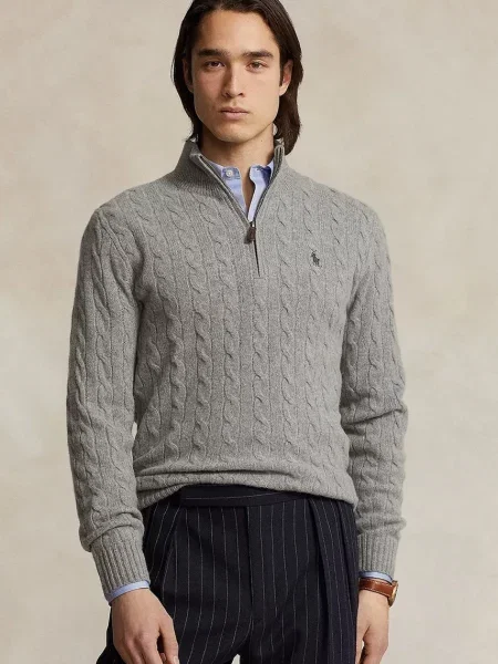 Polo Ralph Lauren pulover pentru bărbați din lână gri